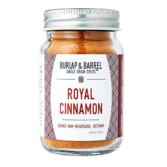 Burlap & Barrel Royal Cinnamon Intense Sweetness & Spiciness of Vietnamese Cinnamon Powder & Spice As seen on Shark Tank - 1.8oz Glass Jar