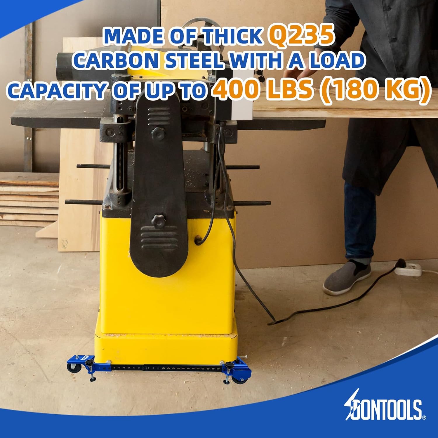 SOONTOOLS Universal Mobile Base, 400 lbs Capacity, Adjustable Heavy Duty Mobile Base, Industrial Rolling Tool Stand with Swivel Wheels for Large Tools, Machines, Bandsaw, Power Tools