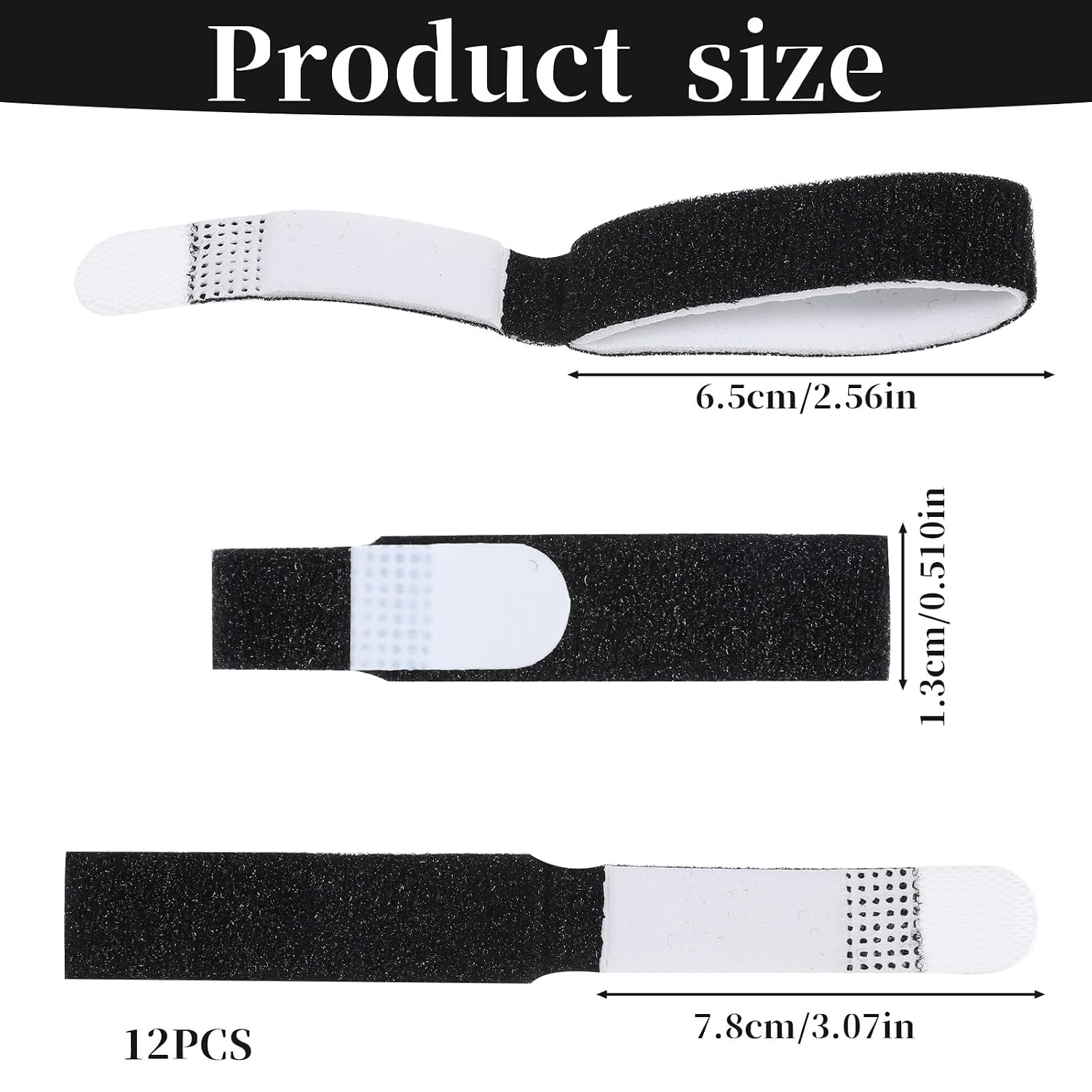 Buddy Tape Finger Straps, 12 Pcs Finger Buddy Straps with Liner, Hook and Loop Fingers Splint for Fingers Toe Support