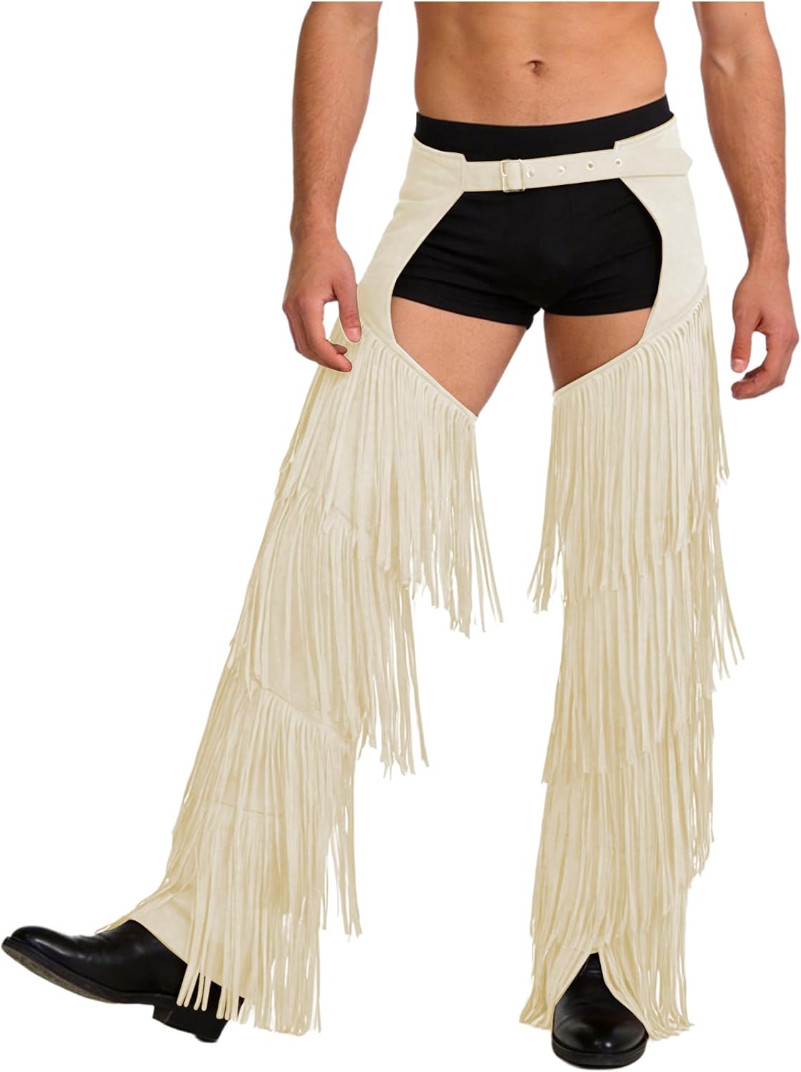 Western Cowboy Chaps for Men's Assless Fringe Chaps Pants