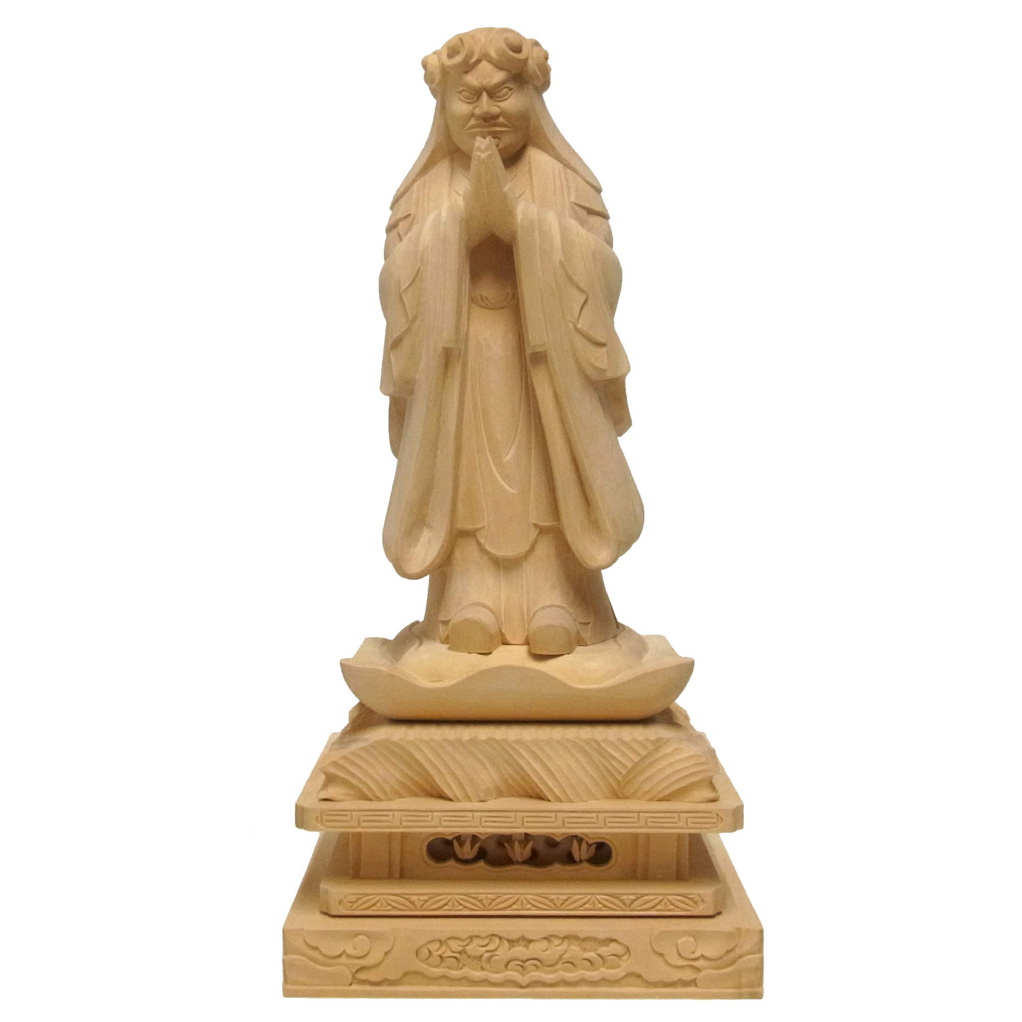 Amazon | 柘植 鬼子母神 27cm 木彫り 仏像 | Ryusho | 仏像