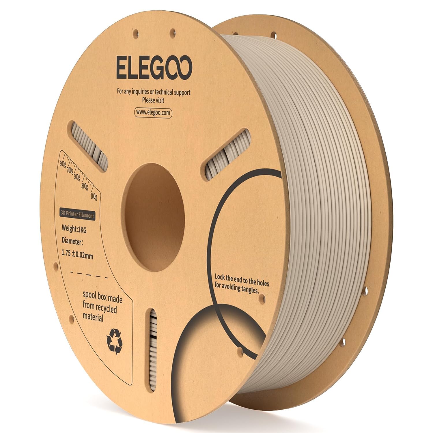 ELEGOOPLA Filament 1.75mm Wood 1KG, 3D Printer Filament Dimensional Accuracy +/- 0.02mm, 1kg Cardboard Spool(2.2lbs) 3D Printing Filament Fits for Most FDM 3D Printers