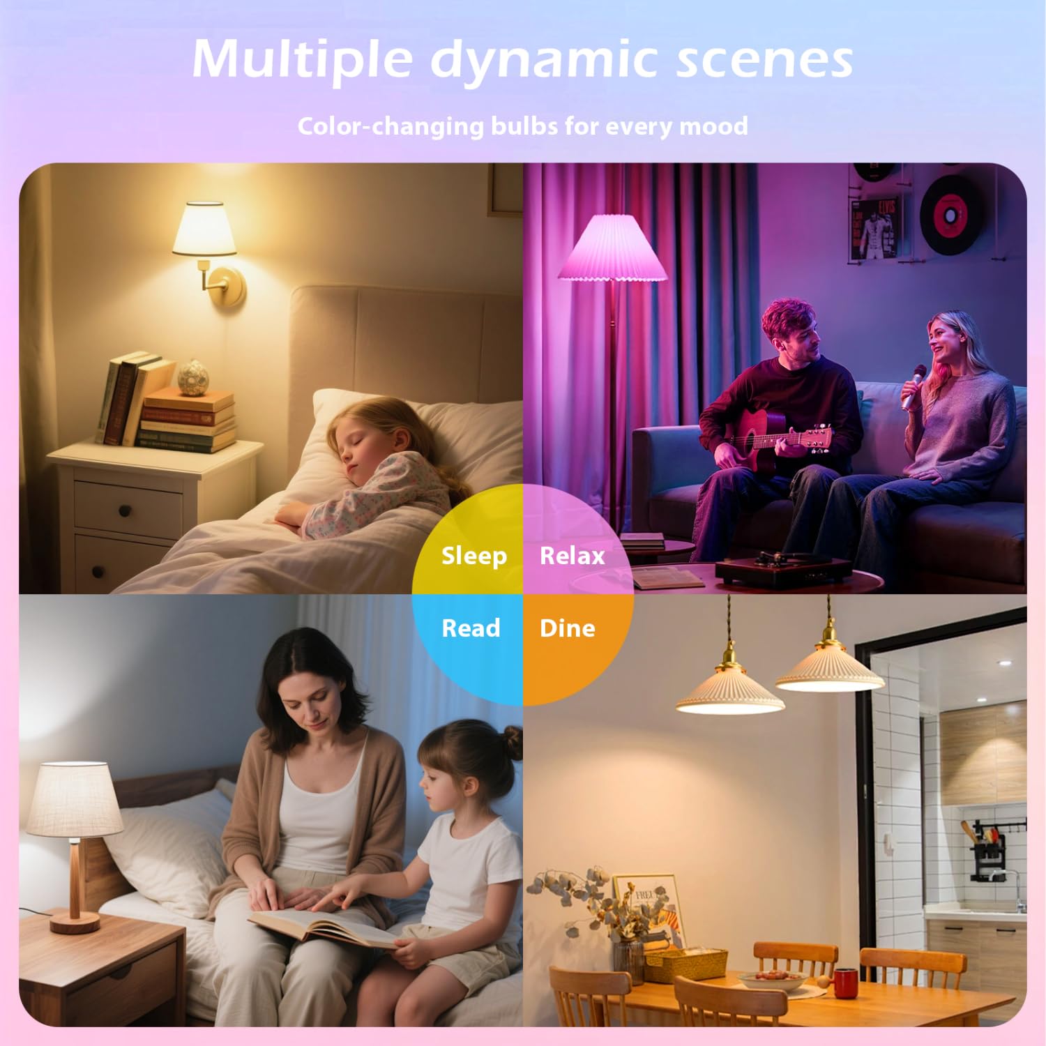 Aigostar - Pack de 2 Ampoule Couleur LED E27 Telecommande Blanc Chaud (3000K), Changement de Couleur Ampoules 8W équivalent à 60W. 4 modes, 5 niveaux de luminosité, RGB 15 choix de couleur