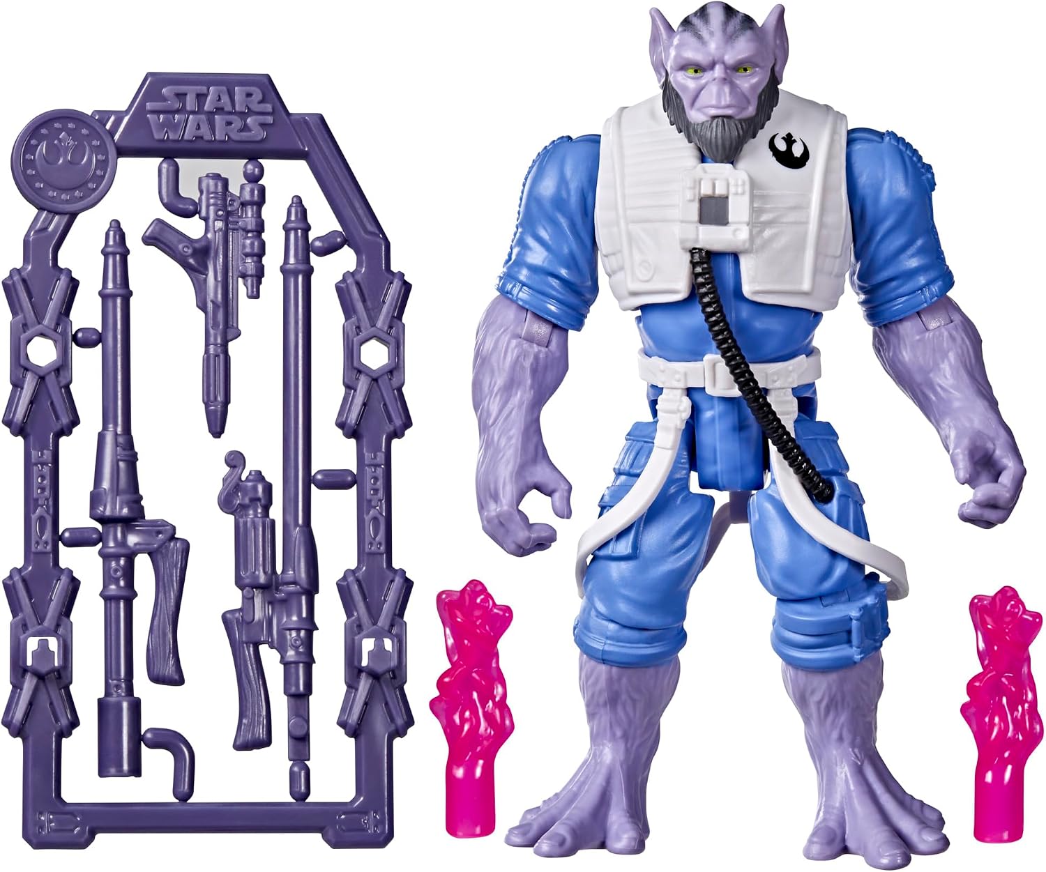 STAR WARS ActionVerse Zeb Orrelios 4.5-Inch Action Figure & Accessories, Reusable Accessory Storage Rack, Toys for Boys & Girls Ages 4+