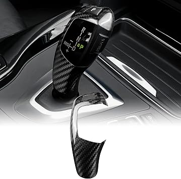 For BMW F20/F21/F22/F23/F30/F32 Accessory Gear Shift Knob Cover Black | KUNGKIC Carbon Fibre Interior Trim Decal Decorative Styling