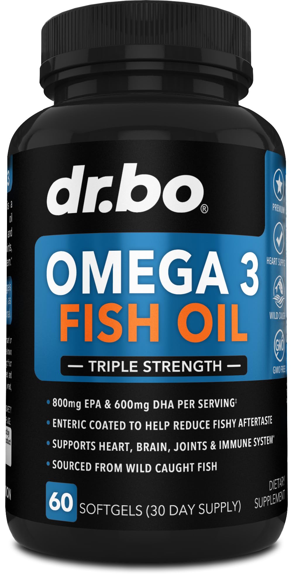 Omega 3 Fish Oil Supplements - Triple Strength Fish Oil Omega 3 Supplements 2000mg EPA DHA Women Men - Triple Strength Natural Omega3 Supplement 2000mg EPA DHA Fatty Acids 1000mg Burpless 60 Softgels 60 Count (Pack of 1)