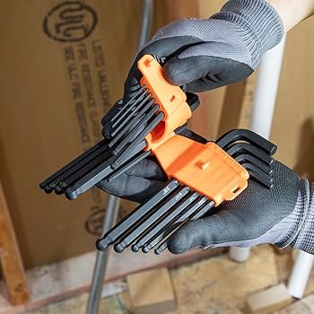 Klein Tools BLS10M 10-Key Metric Hex Key Caddy Set, L-Style Ball