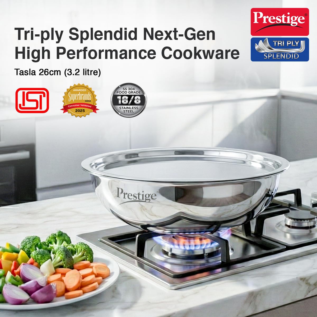 Prestige Tasla Kadai - Stainless Steel Cookware -2