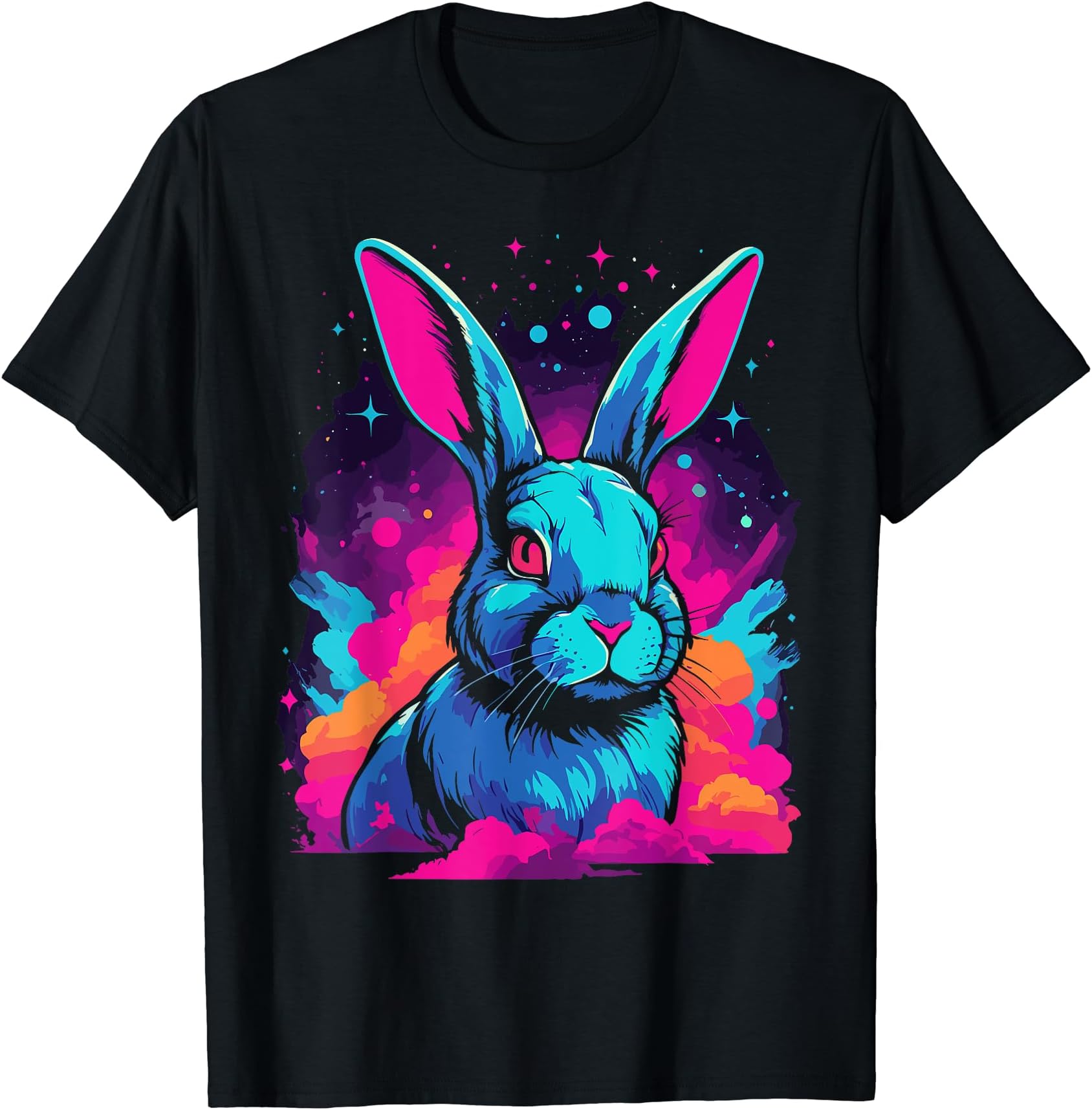 Galactic Bunny Lovers Space Nebula Vaporwave TopsSpace Nebula Galaxy Rabbit Lovers Vaporwave T-Shirt