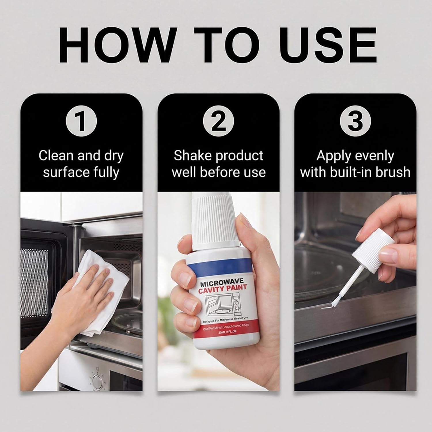 Microwave Interior Cavity Paint, Appliance Repair Coating, 30ml High Gloss