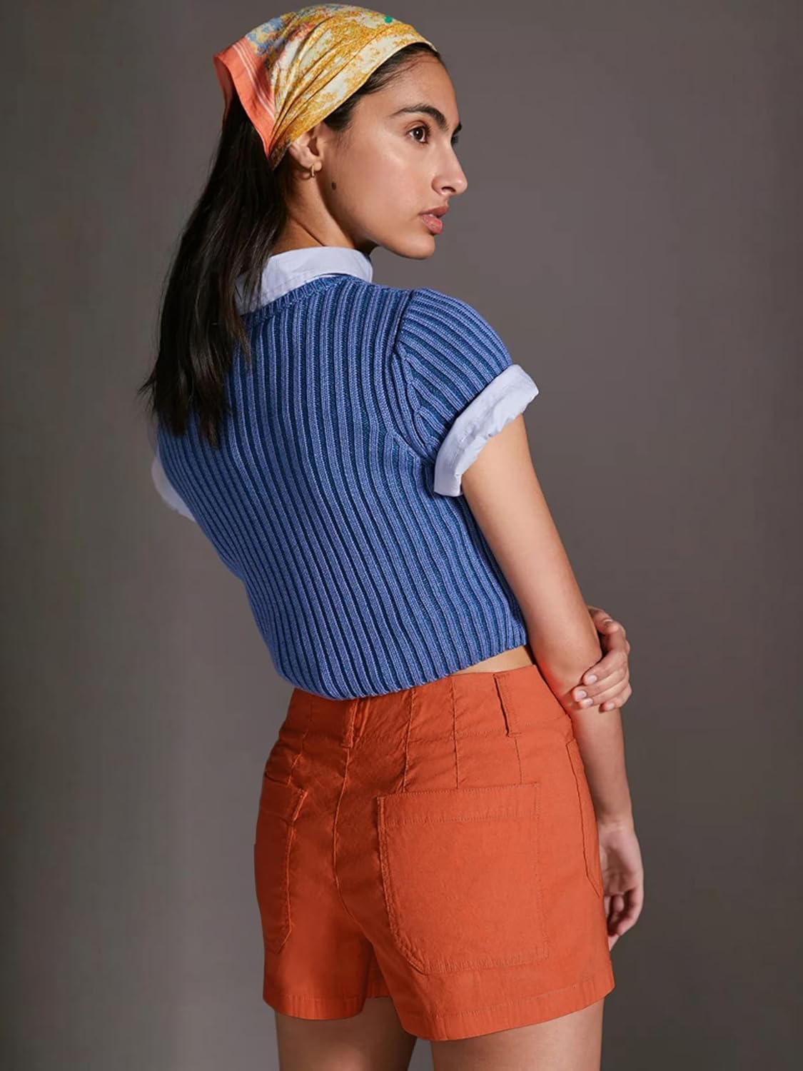 miduo Womens Summer Casual Zipper Buttoned High Waisted Form-Fitting Stretchy Shorts with Patch Pockets - Image 6