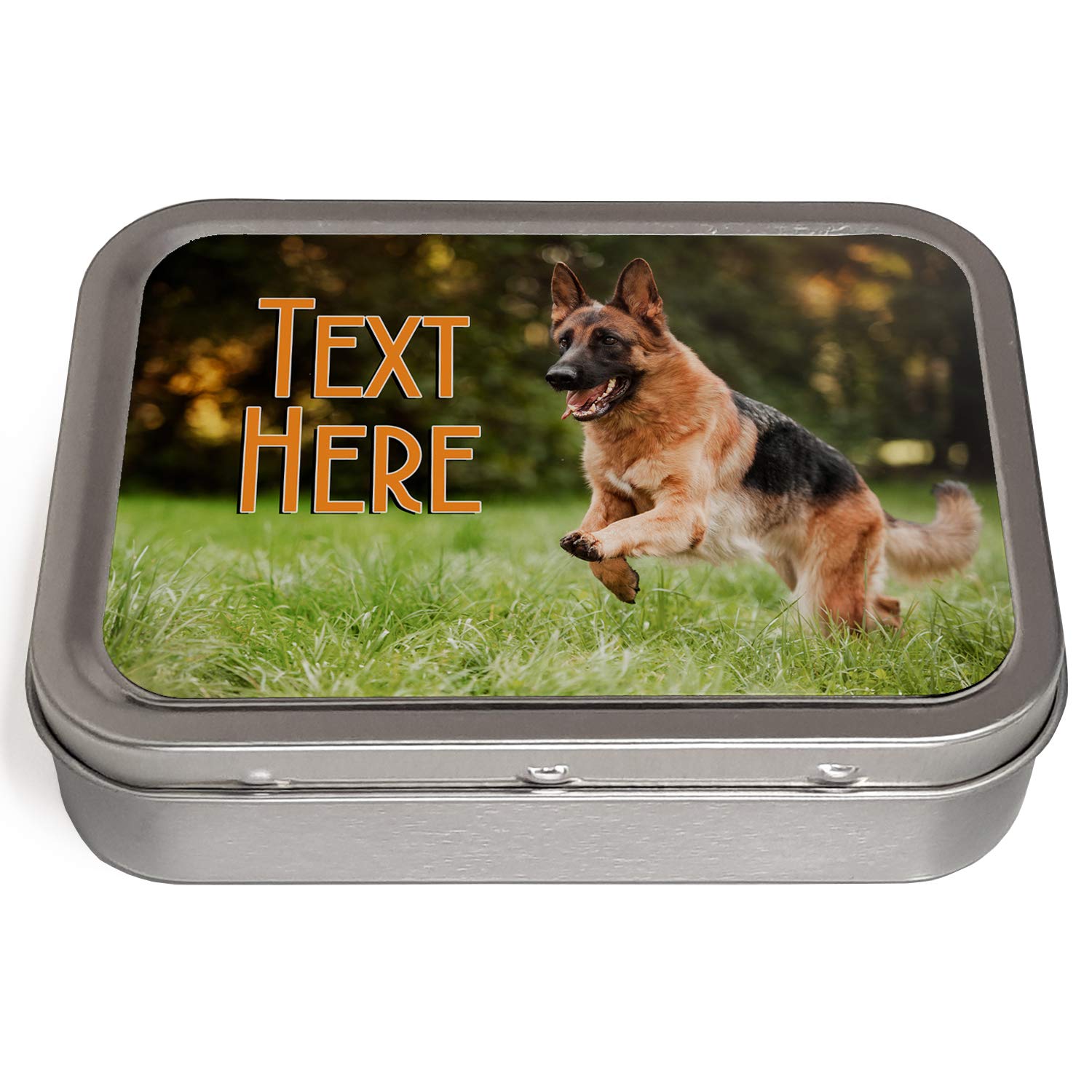 KRAFTYGIFTS Personalised German Shepherd 2oz Tobacco Tin | Baccy Storage | Pill Box | Cigarette Rolling Stash Can KS167