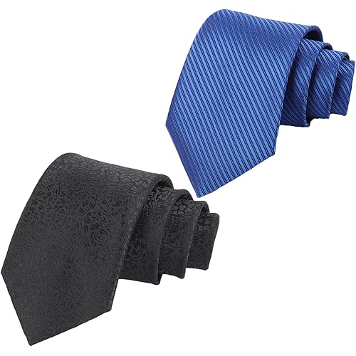 Womens Mens Classic Stripe Ties 2 Pcs Necktie,Versatile Neckties for Formal Party Business Wedding