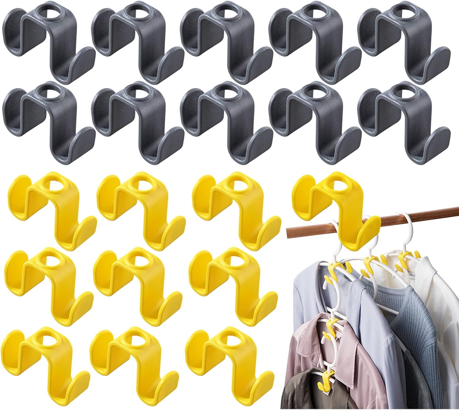 40 Packs Clothes Hanger Connector Hooks,Clothes Hangers