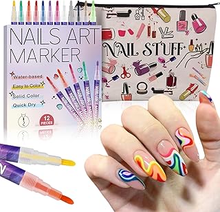 Juego de bolígrafos de arte de uñas de 12 col...
