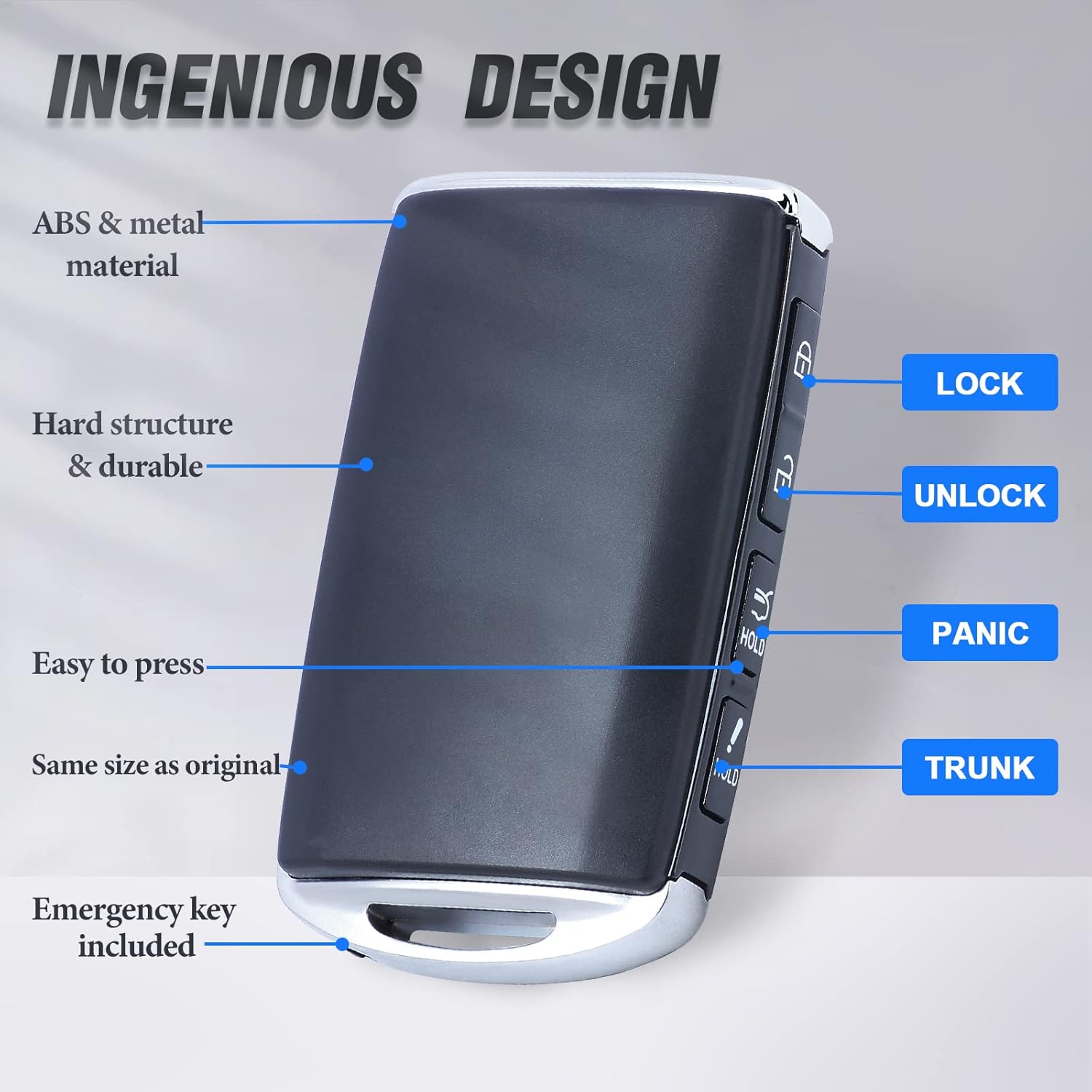 Smart Remote Keyless Entry Key Fob Replacement for Mazda CX-5 CX-9 2019 2020 2021 4 Button 315MHz FCCD:WAZSKE13D03 (4 Buttons)