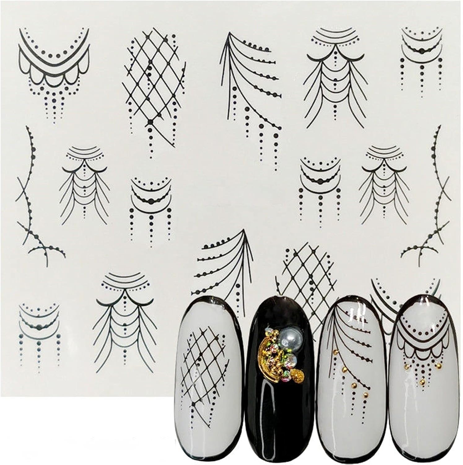 Nail Sticker, 6 Sheet Lavender Bouquet Design Water Transfer Nail Art Sticker Nails Slider Decal Decor Charm Manicure Tools (Color : 6 Sheet/Set) : Beauty & Personal Care