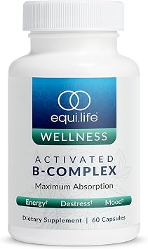 Equilife Activated B Complex Methylated Vitamin B Supplement, 60 Capsules | Biotin | Inositol | B12 & B6 | Supports Heart Health, Energy, Nervous System Function & Mood | Gluten Free | Vegan | Non-GMO