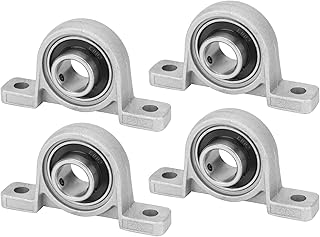 Pillow Block Bearing, 4Pcs KP002 Flange Mounted Pillow Bearings - Bore 15mm/0.59" ID Self Alignment Zinc Alloy Plummer Block Bearing for Diameter 15mm Linear Shaft Rod