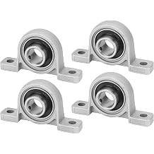 Pillow Block Bearing, 4Pcs KP002 Flange Mounted Pillow Bearings - Bore 15mm/0.59" ID Self Alignment Zinc Alloy Plummer Block Bearing for Diameter 15mm Linear Shaft Rod