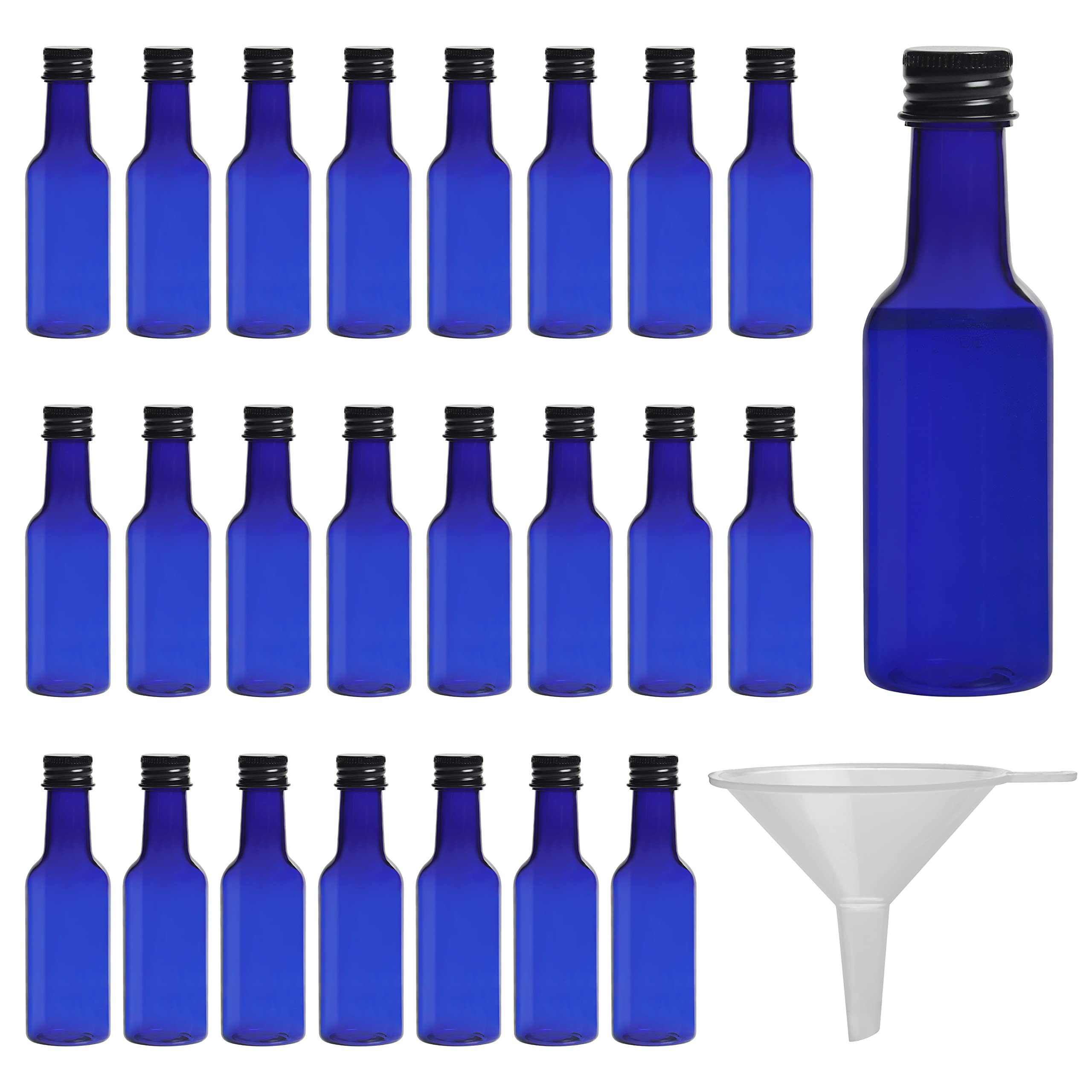 Buy BELLE VOUS 24 Pack Mini Blue Liquor Bottles Reusable Plastic 50ml