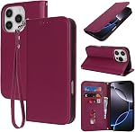Pour iPhone 14/13 5G Porte-case téléphonique avec sangle,6.1",Pourpre, pour femmes, pour hommes, mallette, support de carte, poche en cash,PU Le cuir, la magnétique, le kiosque,