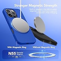 Vista 1110 de GONEZ Funda de silicona para iPhone 15 Pro Max, compatible con Magsafe, protector de cámara + protector de pantalla, forro de microfibra suave Negro