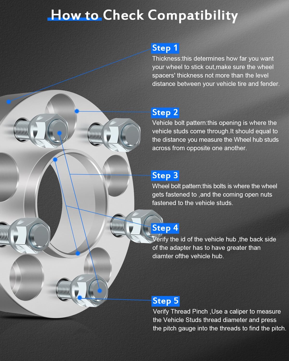 ECCPP 4PCS 1.5 inch 5x114.3 Wheel Spacer Hubcentric 5 Lug 5x4.5 to 5x4.5 71.5mm fits for 2006-2012 for Jeep Liberty |1984-2001 for Jeep Cherokee with 1/2" x20 Studs