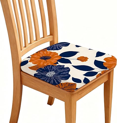 Vista 14 de Fundas de asiento para silla, impermeables, elásticas, estampadas, con lazos elásticos, extraíble, lavable, protector para sillas tapizadas de Negro