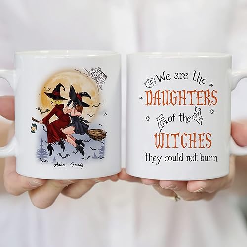 Miniatura 4 de GOSSBY Taza personalizada personalizada con texto en inglés We are the Daughter of the Witches they could not burn, taza de café con texto en inglés