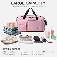 Vista 246 de Pequeña bolsa de gimnasio para mujer, bolsa de viaje con compartimento para zapatos