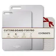 Titanium Cutting Board With Anti-slip Mat - 100% Pure Titanium A Hygienic & Durable Cutting Boards for Kitchen, Double-sided Chopping Board, Dishwasher Safe (Size M+S).