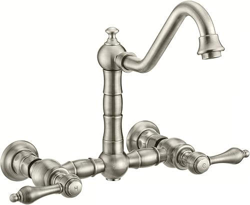 Miniatura 9 de WHKWLV3-9402-NT-BN - Grifo de montaje en pared, níquel cepillado