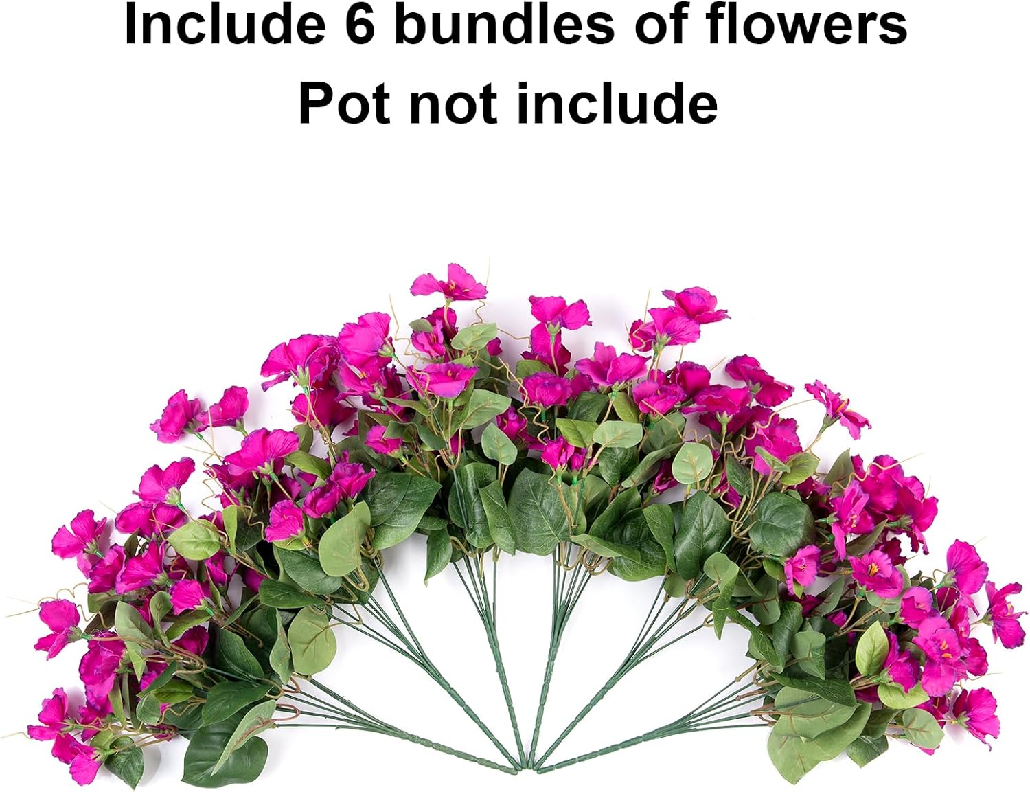 Hibiscus Artificial Flowers Plants for Outdoors Decor, 6 Bundles Silk Hibiscus Bouquet Tropical Flowers Artificial Realistic UV Resistant Fake Flowers for Outside Planter Porch Patio Balcony, Fuchsia - Image 4