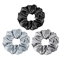 Vista 12 de OLESILK 100% Seda de Morera - Scrunchies para el cabello, mujeres y niñas, ligas de seda para cabello rizado y con roturas, sin daños, elásticos 3
