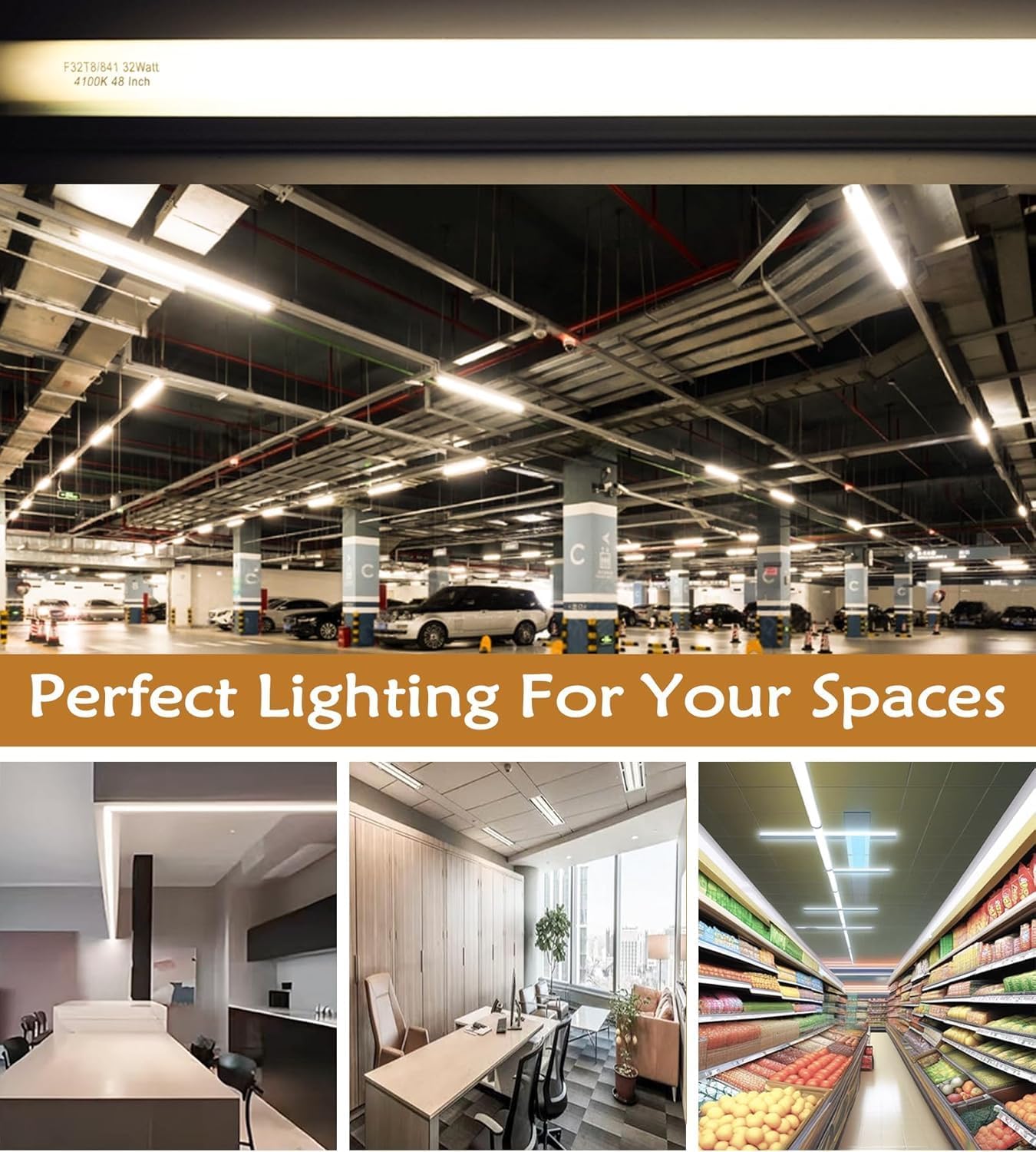 tewei Fluorescent Lamps Fluorescent Tube Light Bulb 3000K Warm White for Home Office Bedroom Living Room