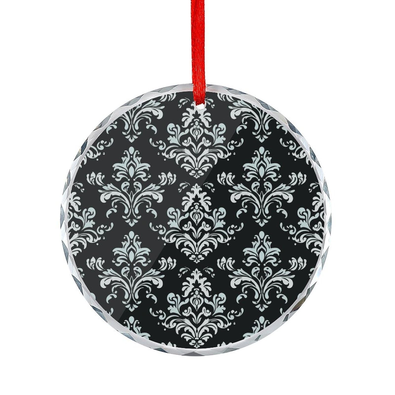 Btcowzrv Style Damask Pattern Round Ornament Hanging Pendant Decor