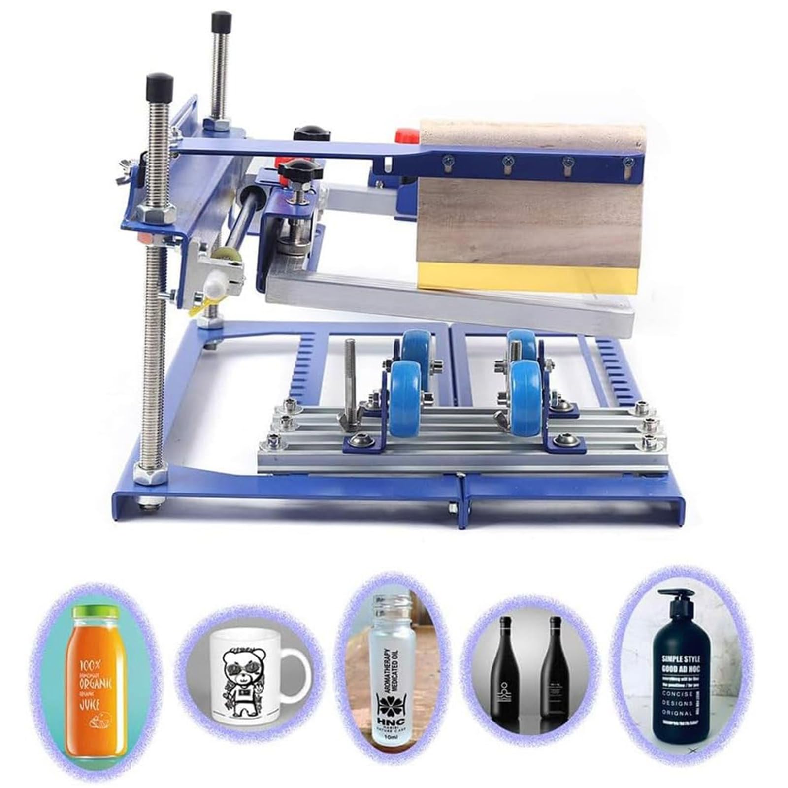 Maszyna do sitodruku cylindrycznego, ręczna maszyna do sitodruku zakrzywionego do produktu cylindrycznego/stożkowego 6,7 "/170 mm