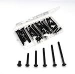 100pcs Black Hex Drive Socket Cap Bolts Dowel Joint Nuts Assortment Kit for Furniture Crib Connecting, M6x15mm/25mm/35mm/45mm/55mm/65mm/75mm