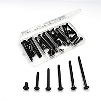 Vista 6 de binifiMux - Kit de repuesto de tornillos para cuna de bebé, 100 piezas M6x15mm/0.984 in/1.378 in/1.772 in/2.165 in/2.559 in/2.953 in/2.953 in Negro