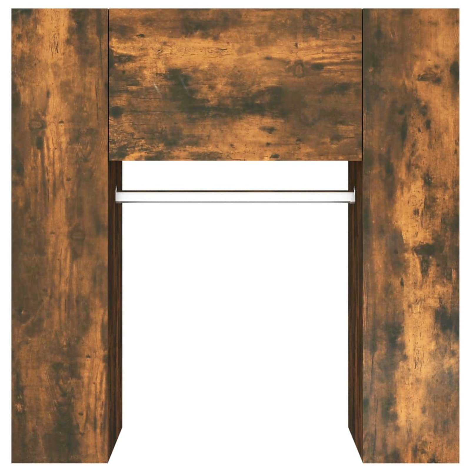Muebles de pasillo 2 uds. Roble humo de madera multicapa, mueble de entrada, entrada moderna con espejo, mueble con zapatero, armario multifunción