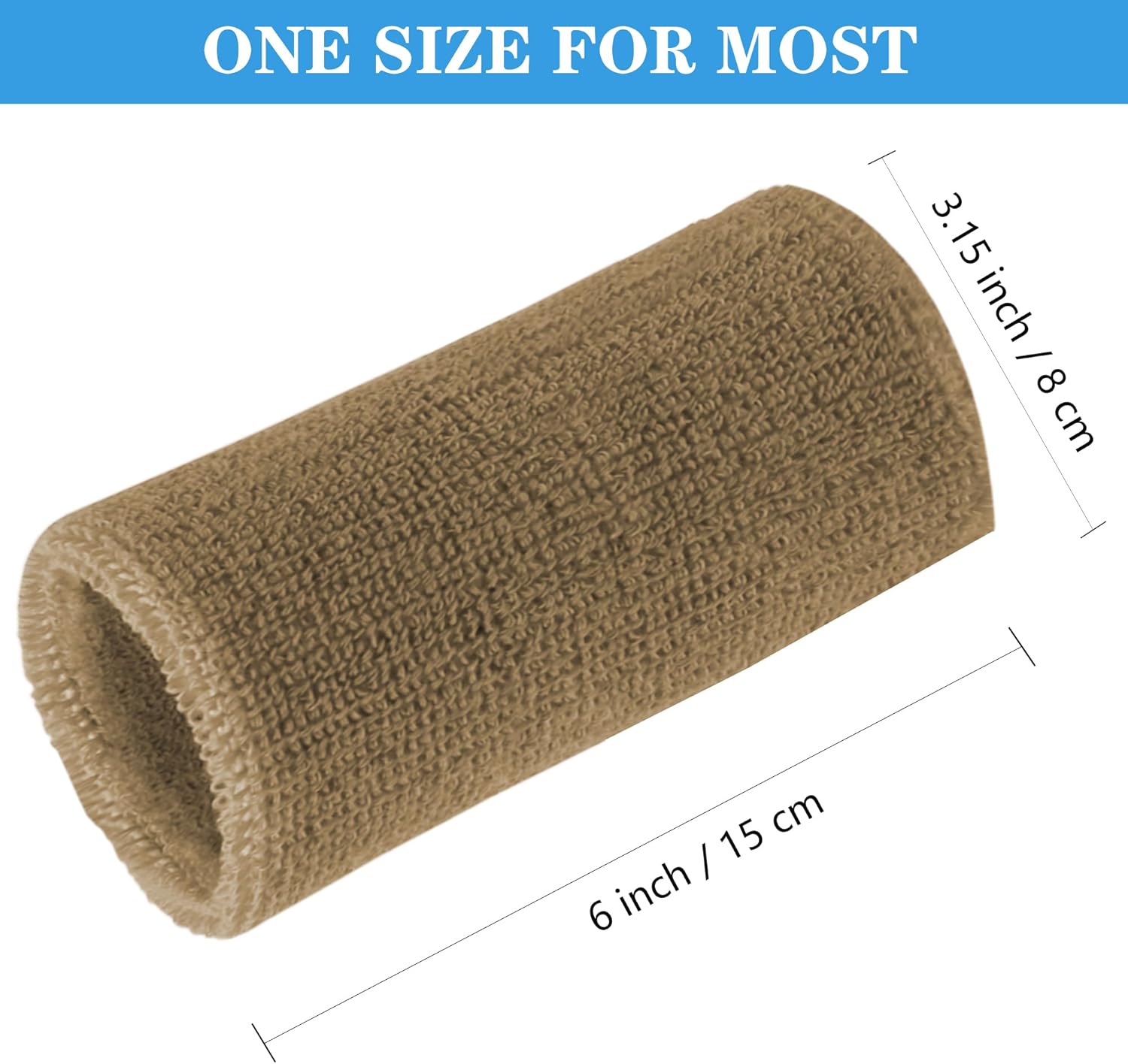 6 Inch Wrist Sweatbands Tennis Wrist Bands Absorbent Sweat Band for Men and Women Sport Long Wrist Bands, Breathable Cotton Athletic Sweatbands for Basketball, Workout, Running (4 Pack) - Image 2