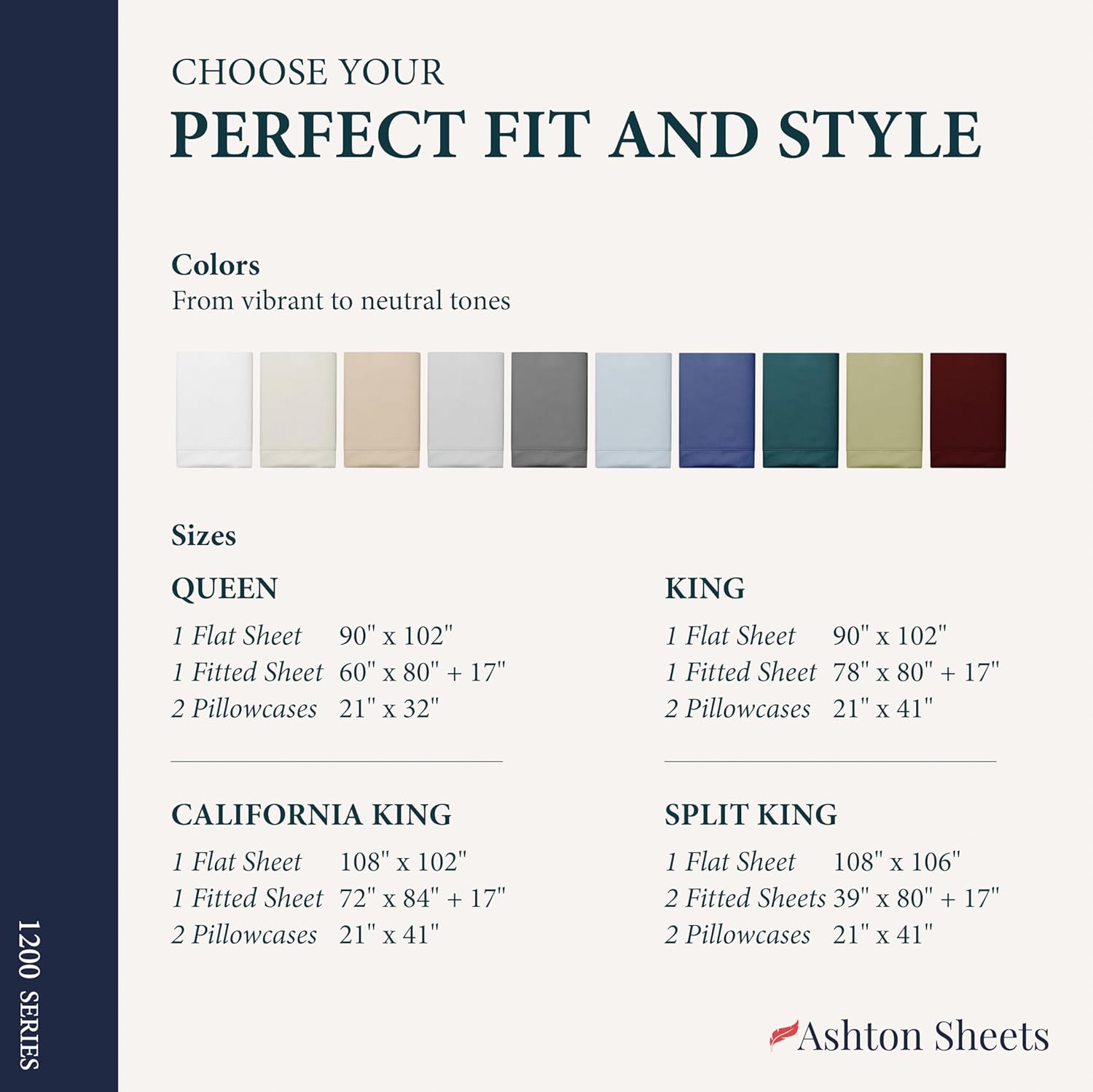 100% Egyptian Cotton Queen Size Sheets Set - Luxury 1200 Series Signature Collection Egyptian Cotton Sheet (4 PC, White), Soft Cooling, Sateen Weave, 17" Deep Pocket Hotel Bed Set