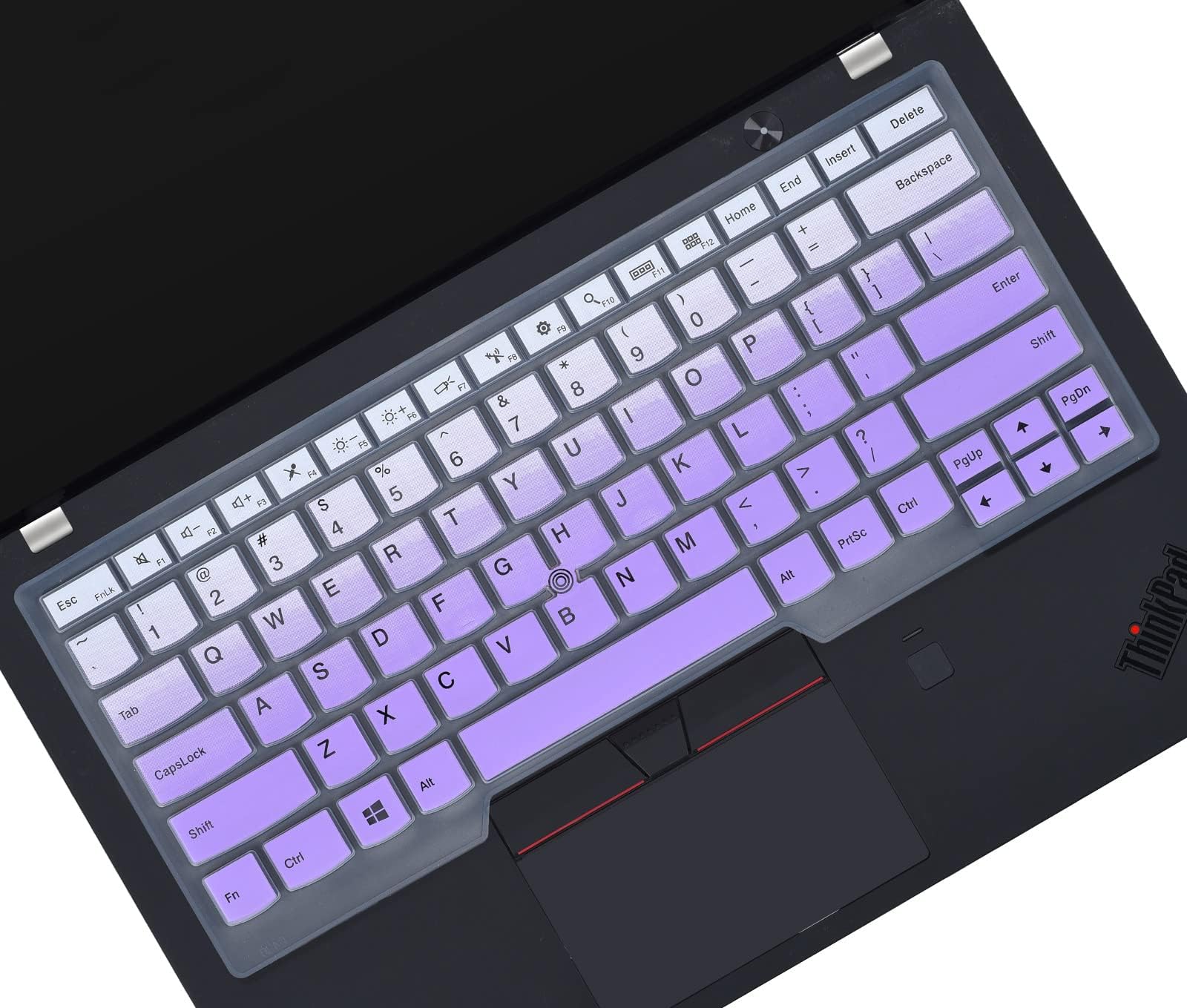 Keyboard Cover for Thinkpad E14 & E14 Gen 2, T14s T14&T14 Gen 2, T480 T480S T490 T490s T495 T495s E490 E495, Thinkpad P43s, Thinkpad X1 Carbon 8th, Thinkpad X1 Extreme 2nd Gen&Gen 3 - Gradual Purple