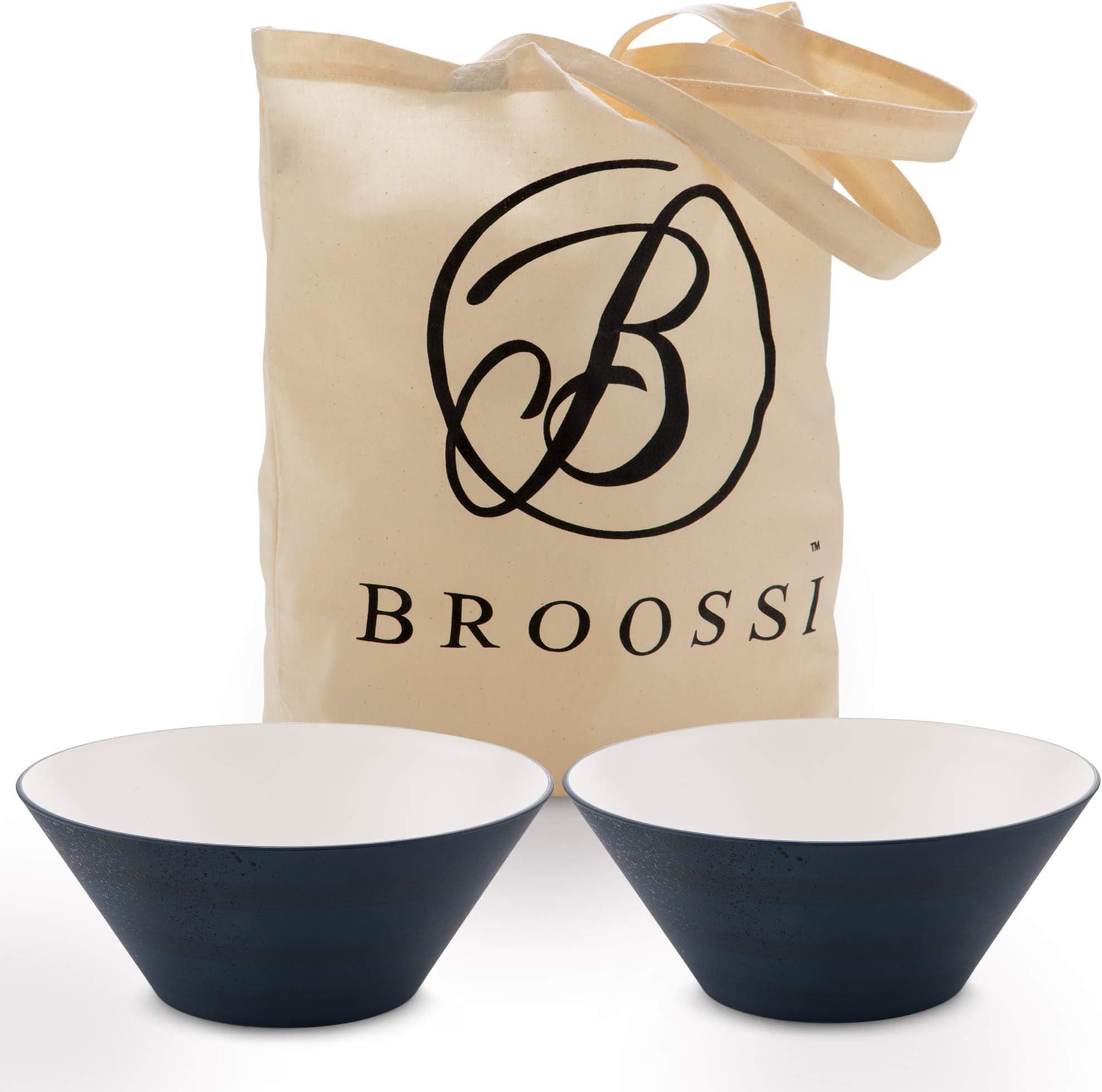 32oz Reusable Unbreakable Plastic, Large Cereal, Soup, Salad, Pasta, Popcorn, Snack, Big Serving bowls, Eco Friendly, BPA Free, Microwave Dishwasher Safe, Ramen Pho Noodle Dish Set of 2 - Blue