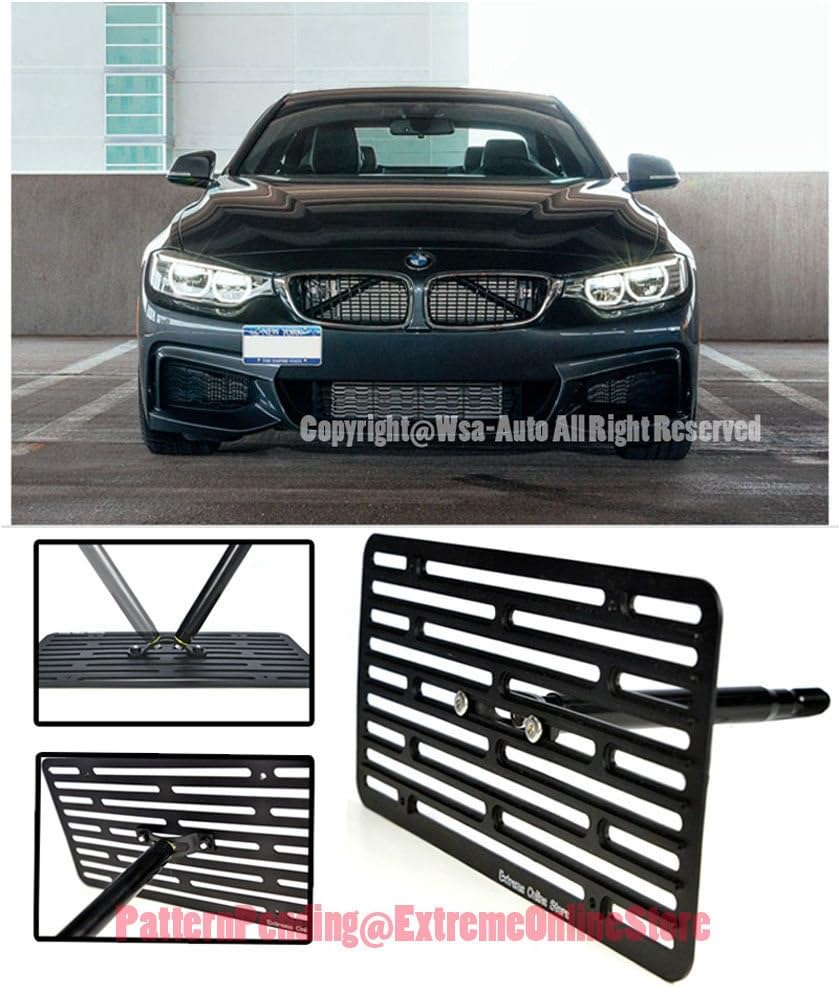 EOS License Plate Front Bumper Tow Mount Adapter Relocator Kit (Version 2, Full Size) - Made For And Compatible With 4 Series F32 F33 M Sport 14-up 2014 2015 2016 Without Parking Sensor