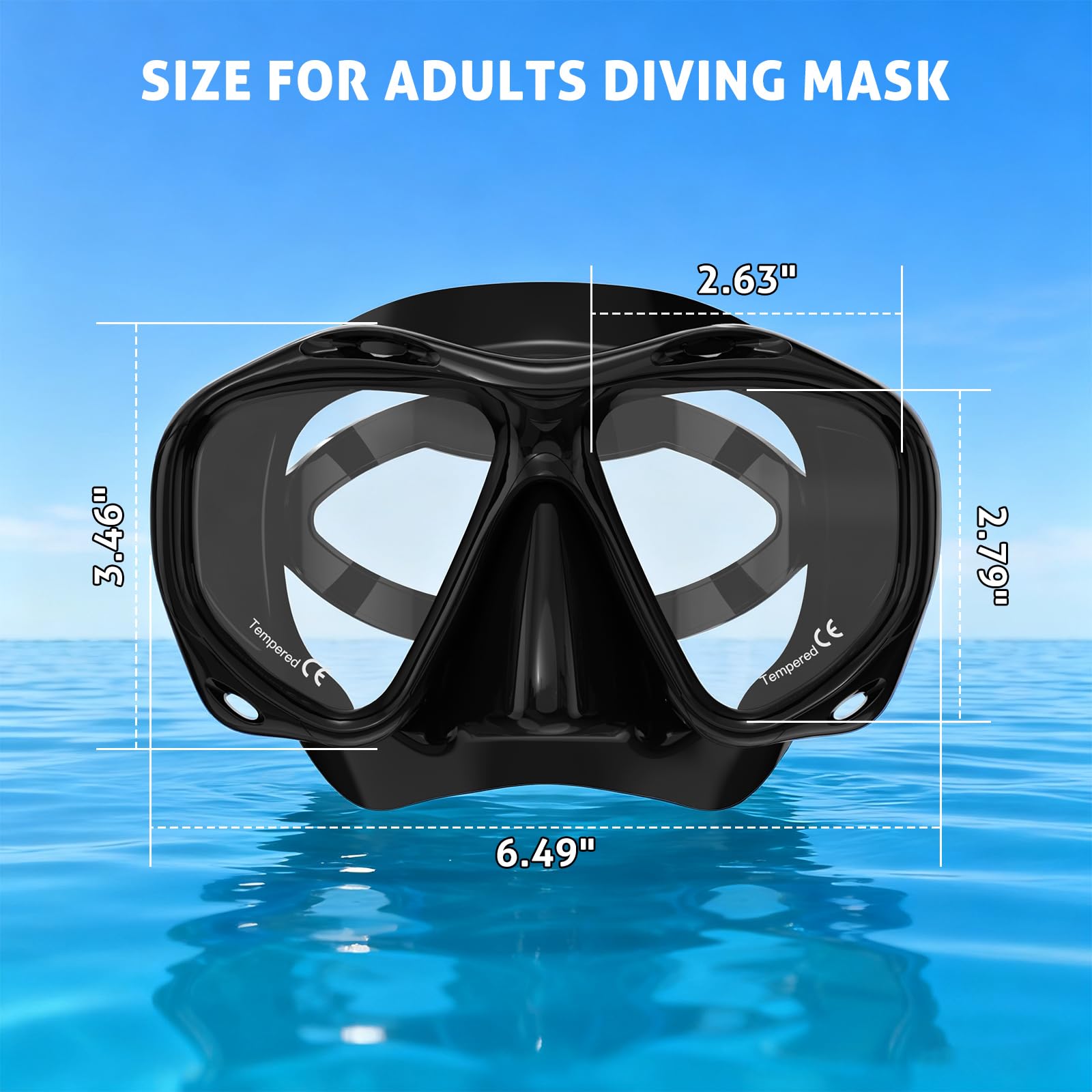 Máscara de buceo para adultos, máscara de buceo antivaho, gafas de buceo