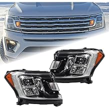 A Pair Halogen Headlight Fit for 2018 2019 2020 2021 Ford Expedition XLT/Limitated Headlamp Assembly Left Driver and Right Passenger Side FO2503370 JL1Z-13008-K FO2502370 JL1Z13008J