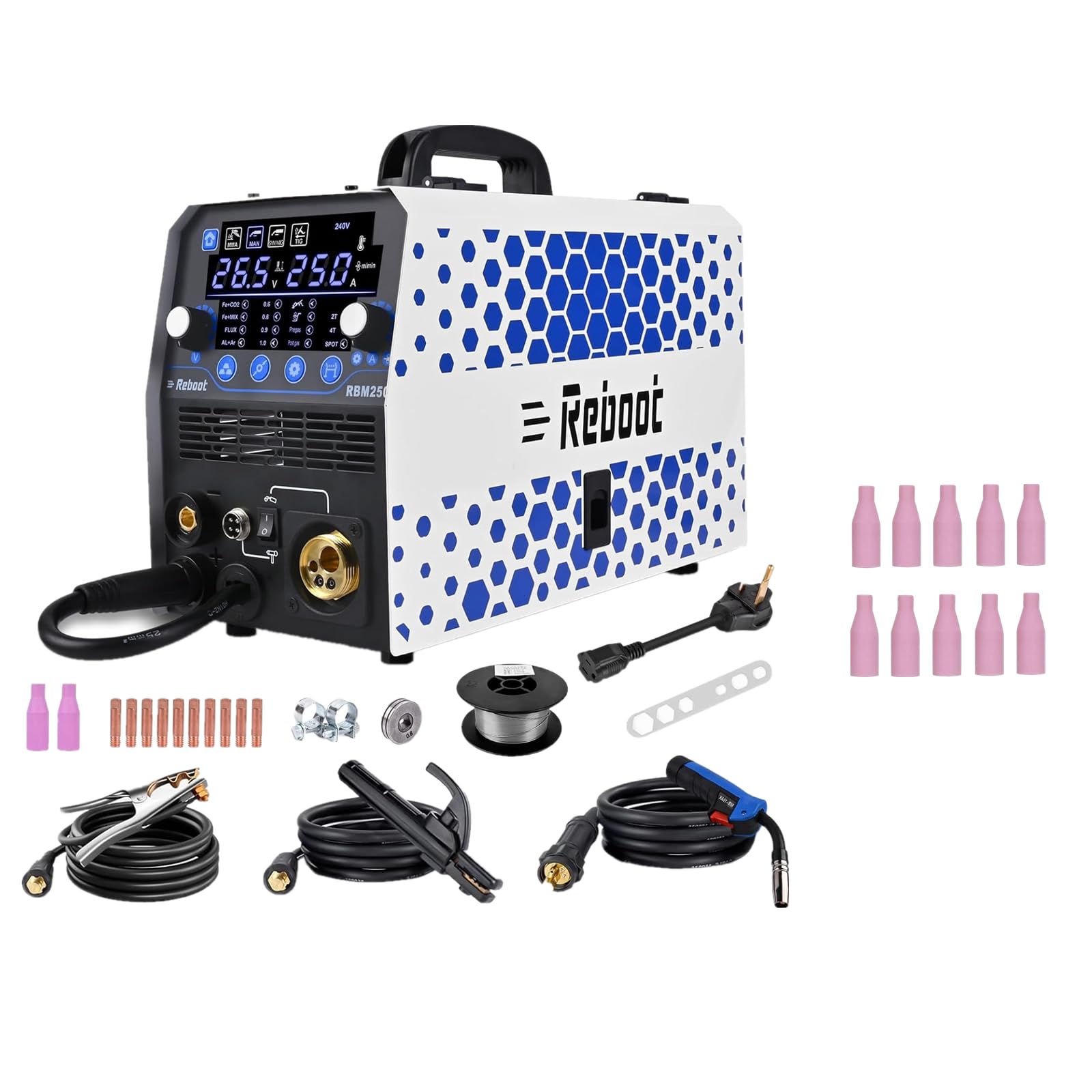 Buy RebootMIG Welder, 250Amp 6 in 1 /less Flux Core MIG/Stick/Lift TIG