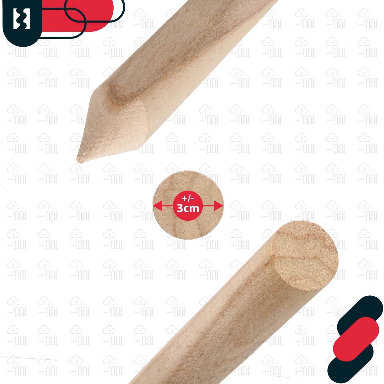 KOTARBAU® 25 szt. Paliki Drewniane Bukowe Geodezyjne - 40 cm - Podpora do Pomidorów Warzyw Drzewek